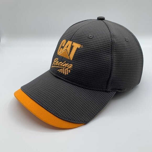 CAT Racing NASCAR Mens Gray Black Strapback Hat - Picture 1 of 5